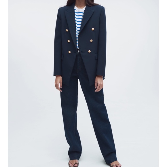 ZARA BALMAIN STYLE DOUBLE BREASTED BLAZER AND SHORTS GOLD BUTTONS - Picture 9 of 15